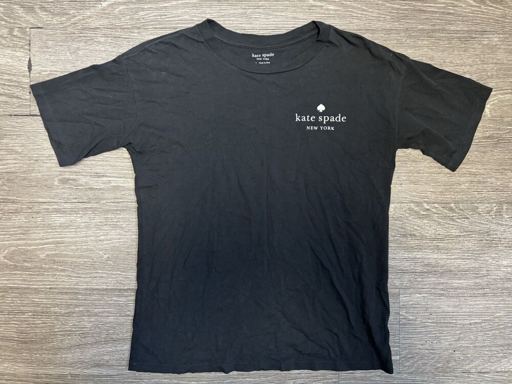 Black Kate Spade New York T-shirt White Logo Print On The Chest Size XS